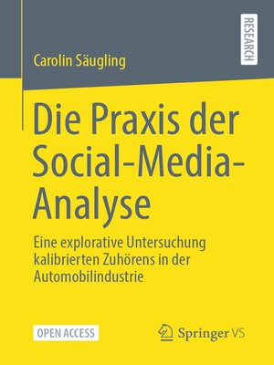 cover image of Die Praxis der Social-Media-Analyse